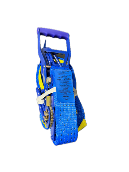 TYMATE Ratchet Tie Down (Reverse Action) Ergo 9m x 50mm Swan Hook LC 2500kg - Blue