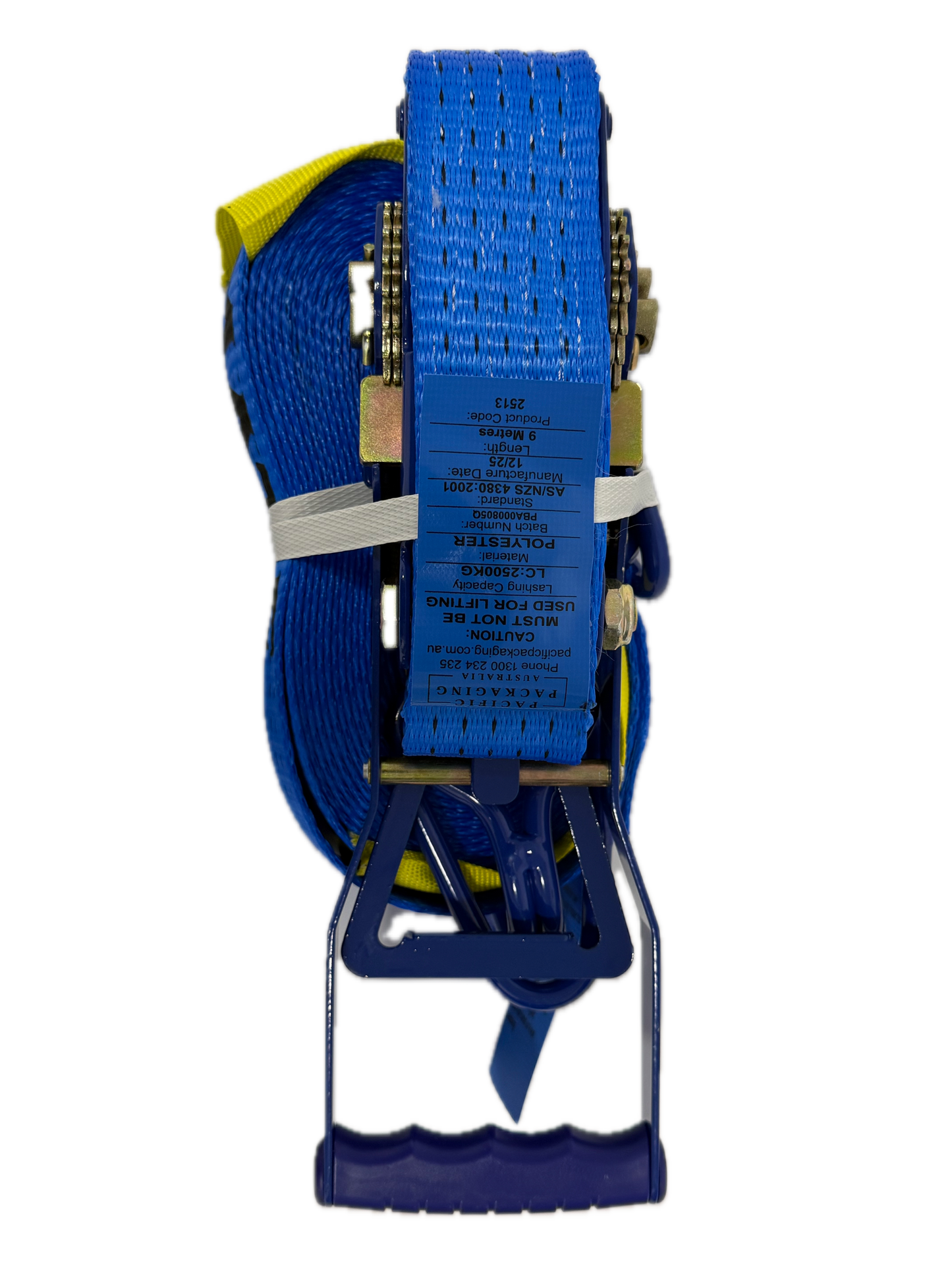 TYMATE Ratchet Tie Down (Reverse Action) Ergo 9m x 50mm Swan Hook LC 2500kg - Blue
