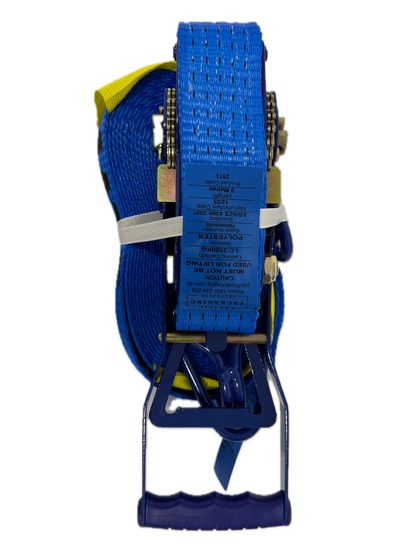 TYMATE Ratchet Tie Down (Reverse Action) Ergo 9m x 50mm Swan Hook LC 2500kg - Blue
