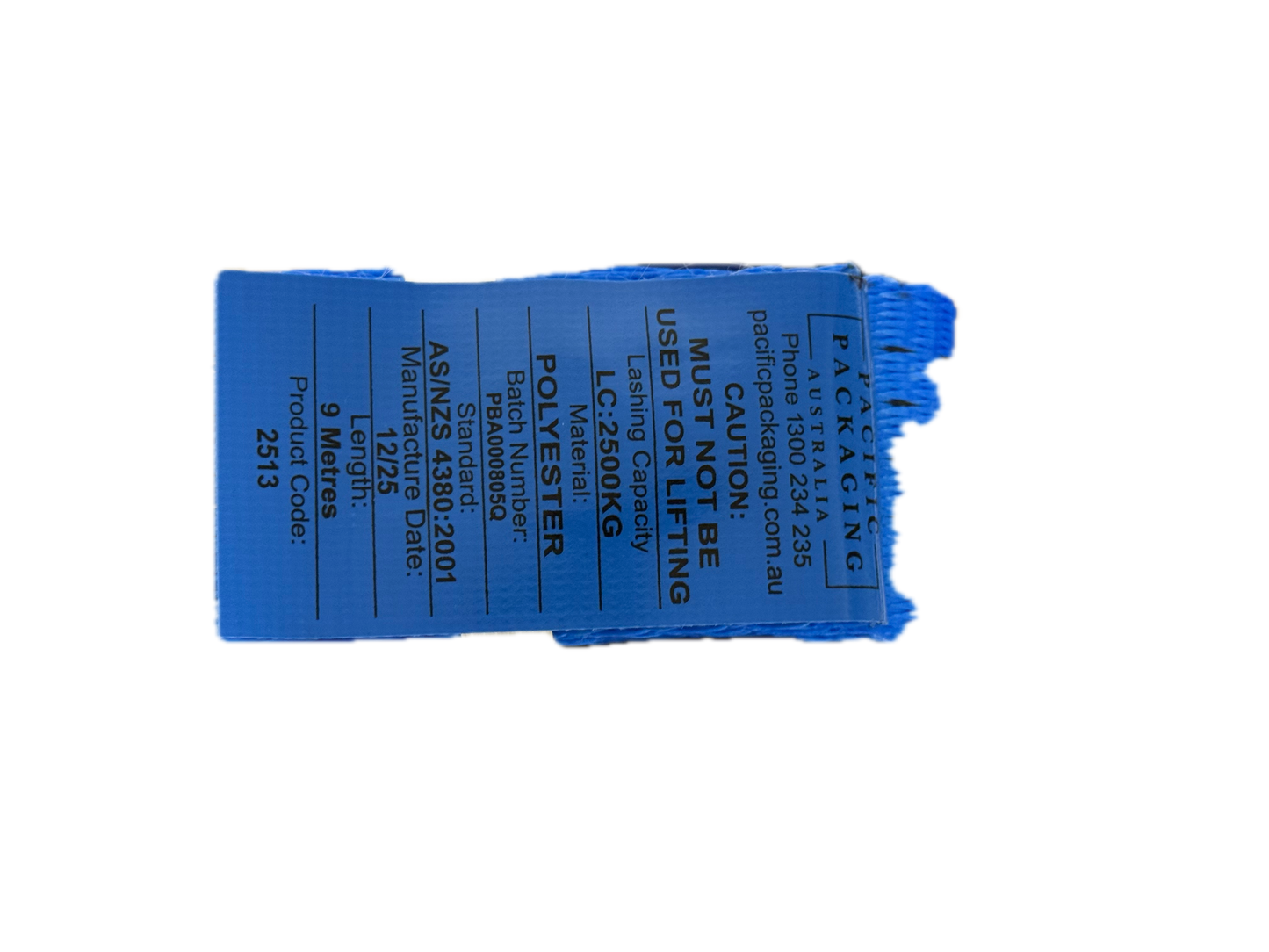 TYMATE Ratchet Tie Down (Reverse Action) Ergo 9m x 50mm Swan Hook LC 2500kg - Blue