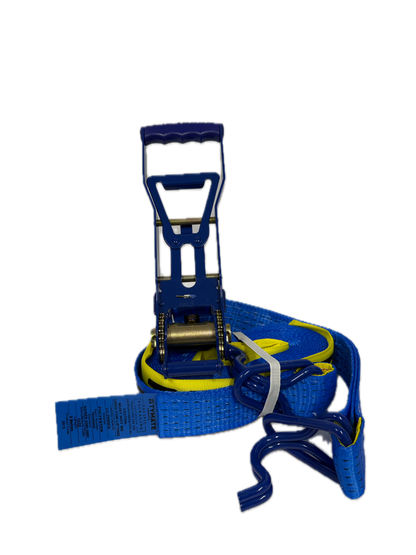 TYMATE Ratchet Tie Down (Reverse Action) Ergo 9m x 50mm Swan Hook LC 2500kg - Blue