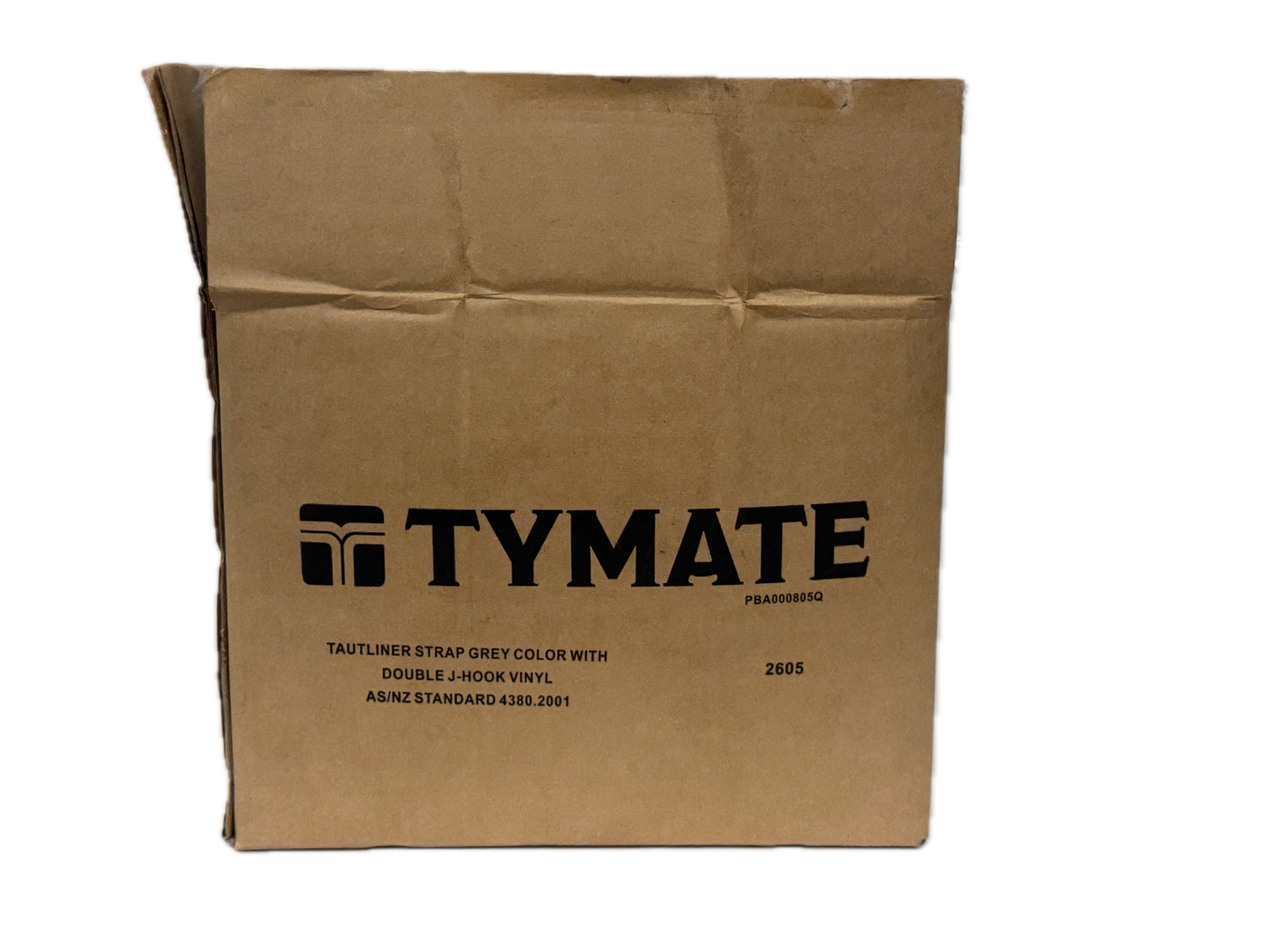 TYMATE - Tautliner Strap 58cm x 44mm – Grey with Closed Vinyl Double J Hooks