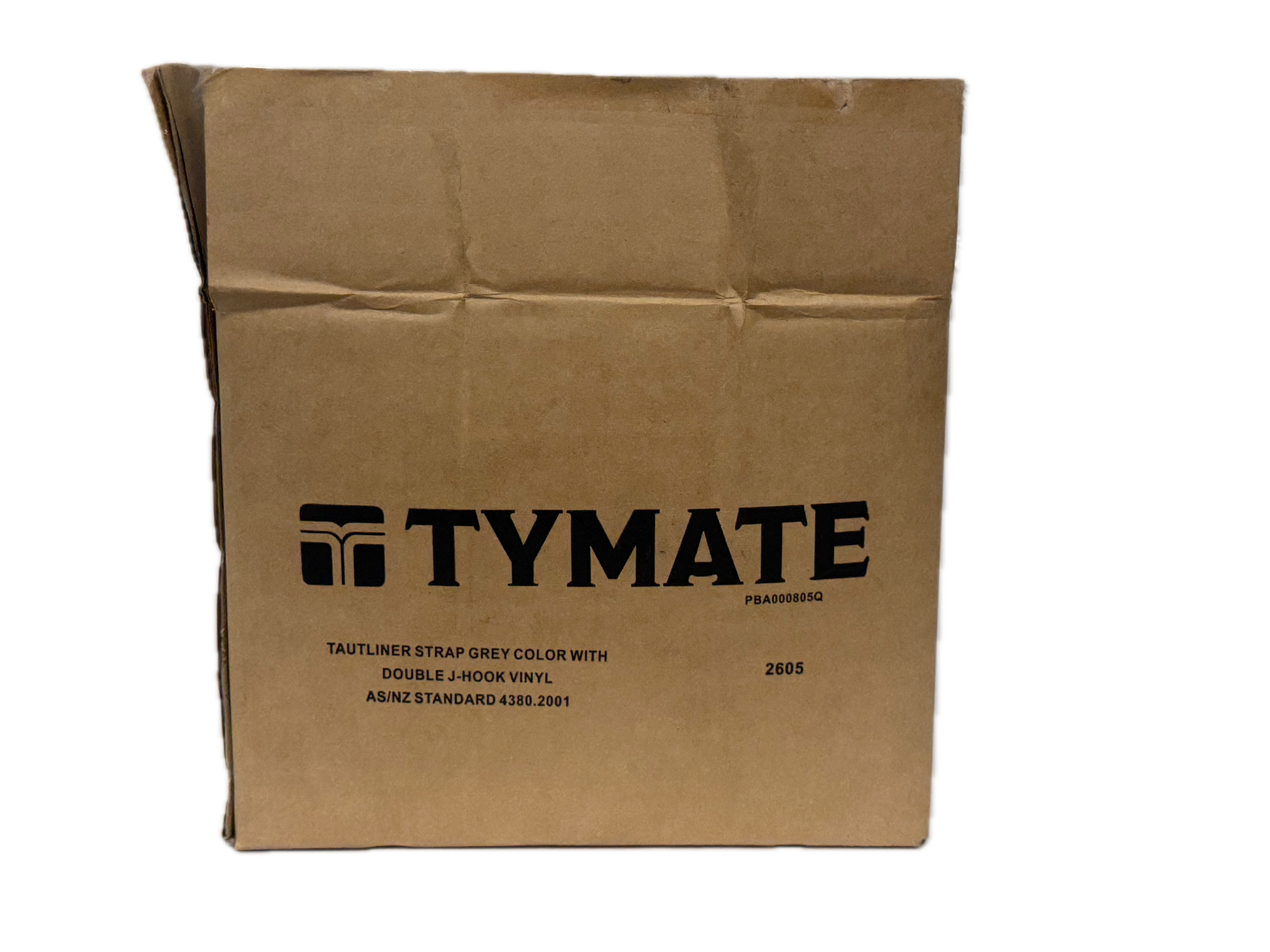 TYMATE - Tautliner Strap 58cm x 44mm – Grey with Closed Vinyl Double J Hooks