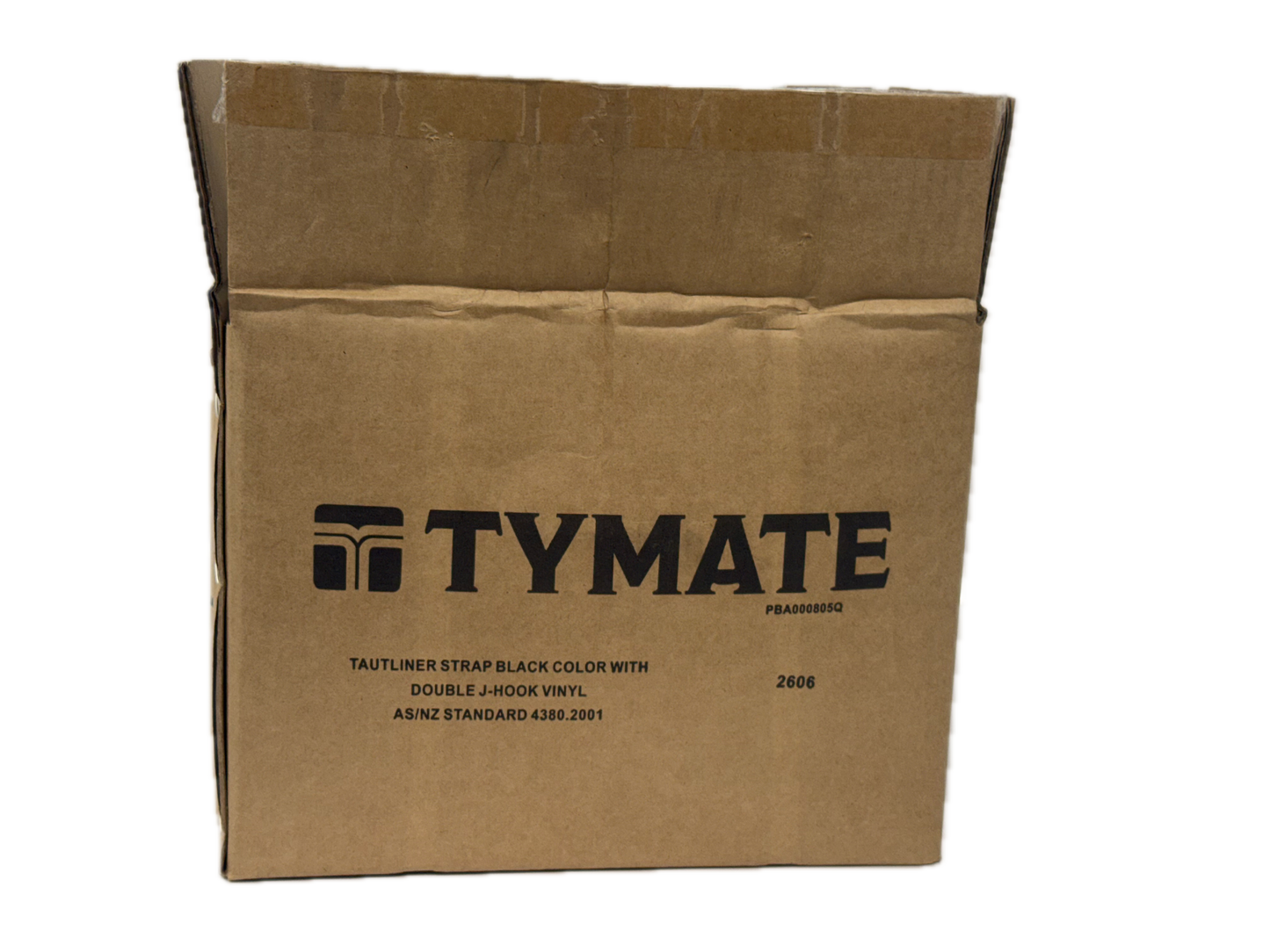 TYMATE - Tautliner Strap 78cm x 44mm – Black with Closed Vinyl Double J Hooks