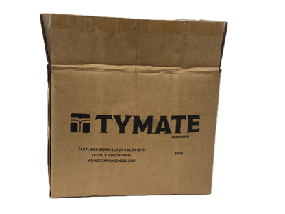 TYMATE - Tautliner Strap 78cm x 44mm – Black with Closed Vinyl Double J Hooks