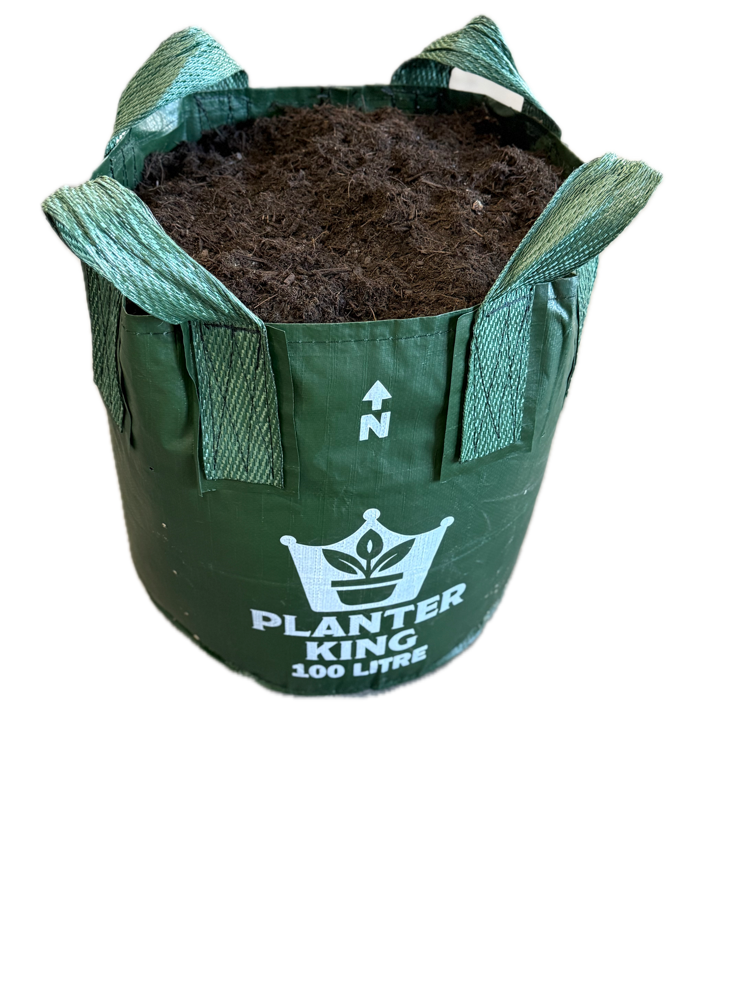 Planter King® 100L Planter Bag with Handles, Green HDPE Plant Bag (51 x 50 cm)