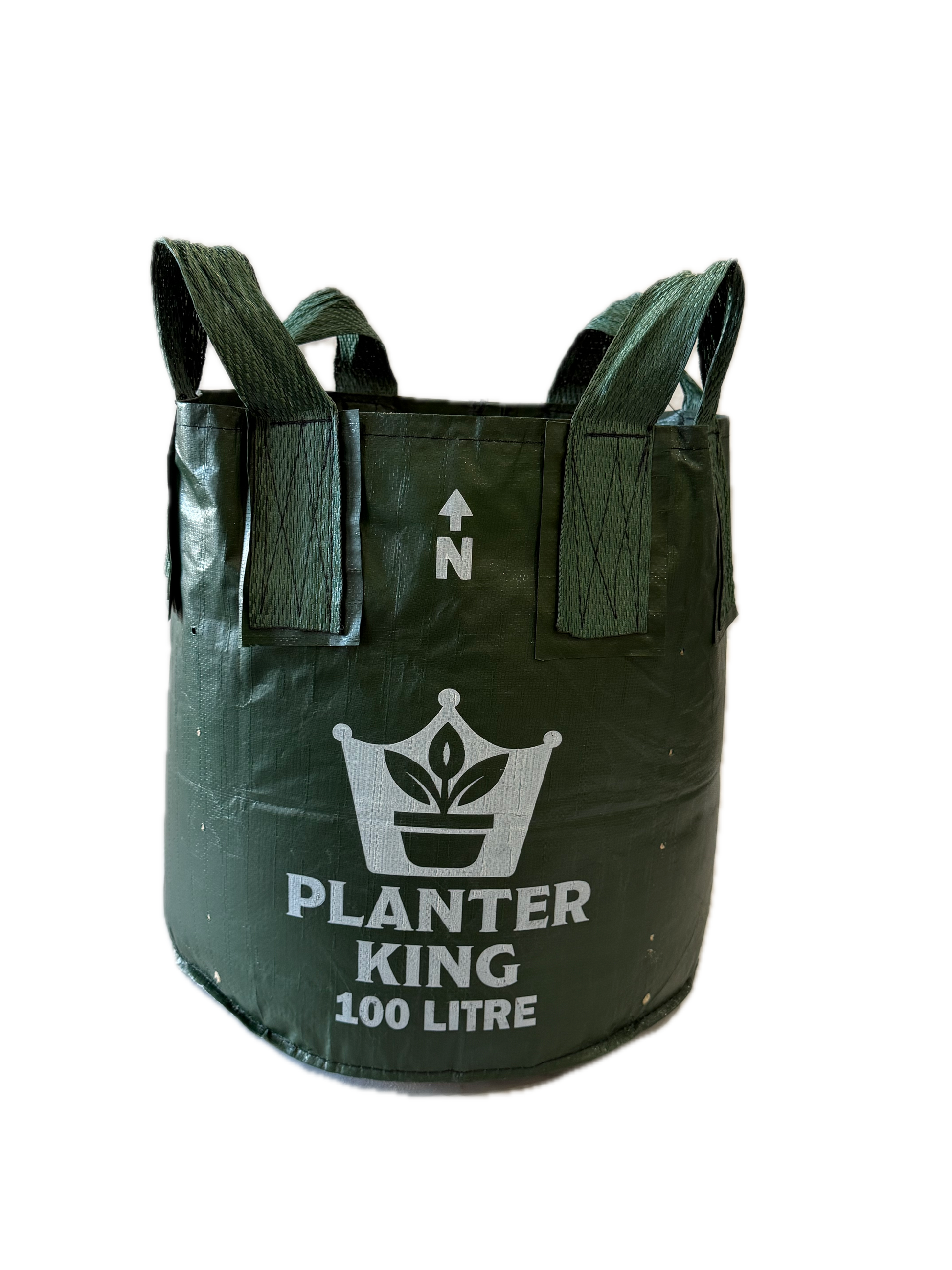 Planter King® 100L Planter Bag with Handles, Green HDPE Plant Bag (51 x 50 cm)