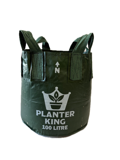 Planter King® 100L Planter Bag with Handles, Green HDPE Plant Bag (51 x 50 cm)
