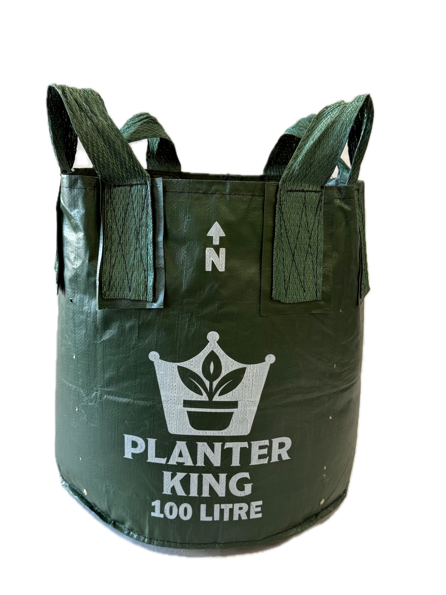 Planter King® 100L Planter Bag with Handles, Green HDPE Plant Bag (51 x 50 cm)