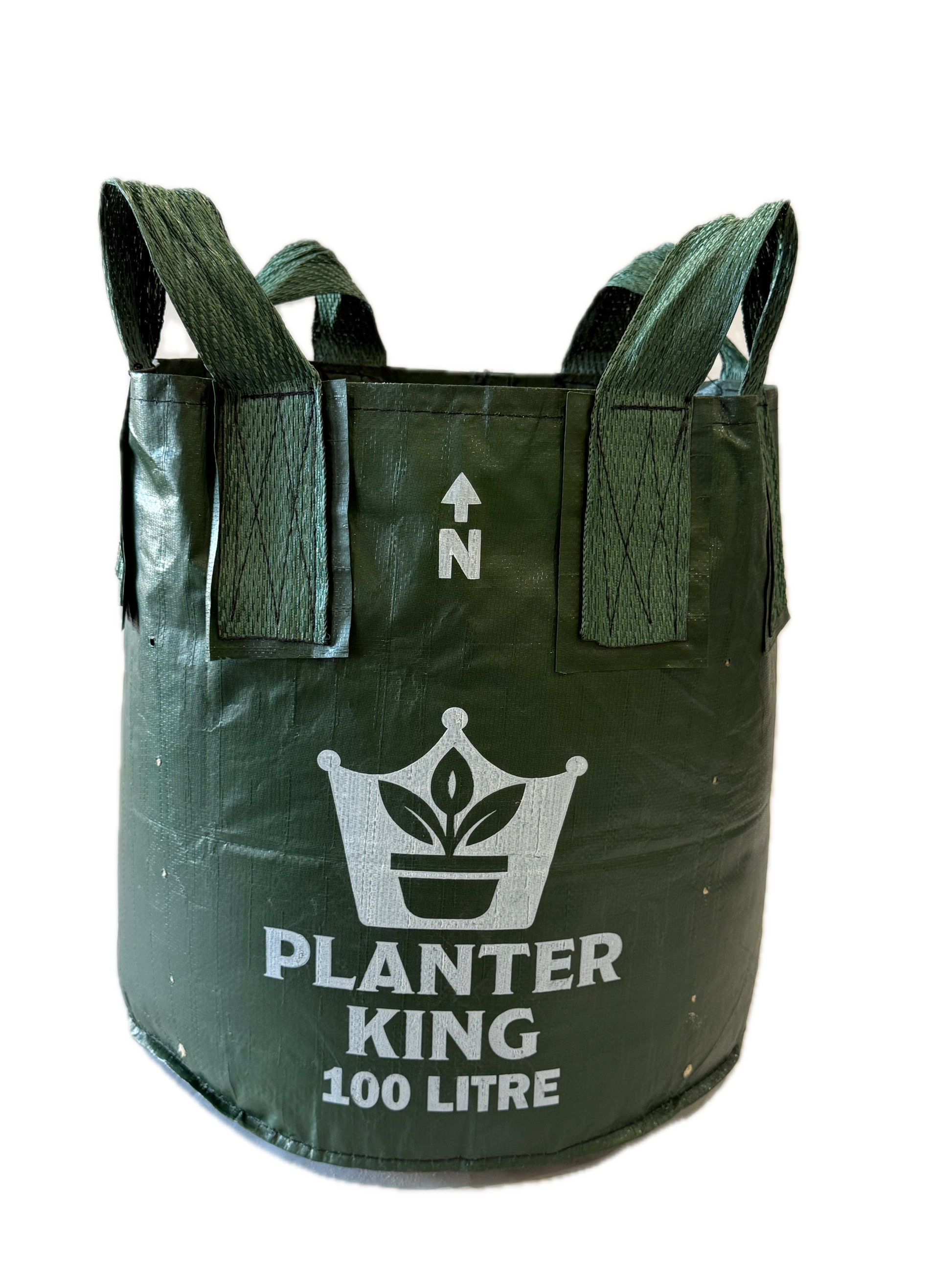Planter King® 100L Planter Bag with Handles, Green HDPE Plant Bag (51 x 50 cm)