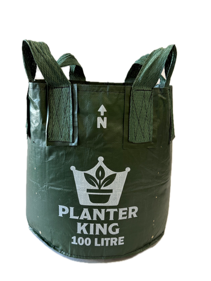 Planter King® 100L Planter Bag with Handles, Green HDPE Plant Bag (51 x 50 cm)