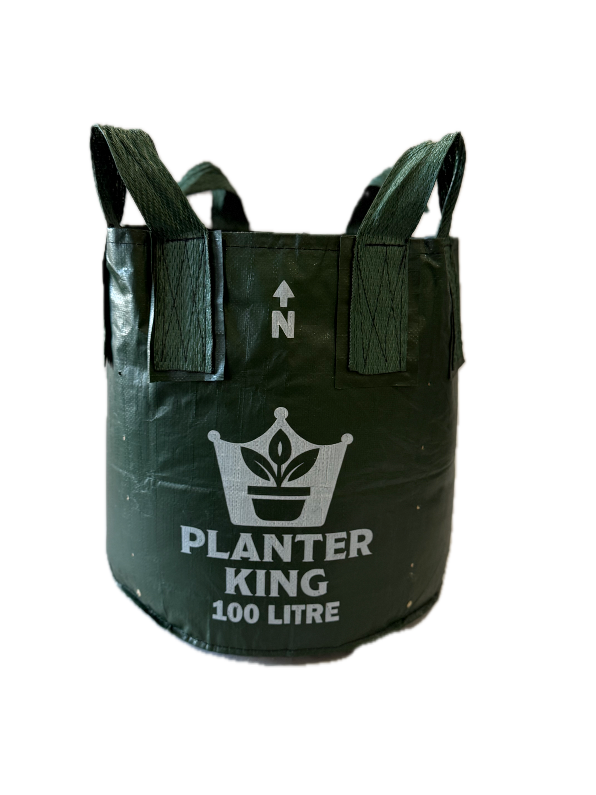Planter King® 100L Planter Bag with Handles, Green HDPE Plant Bag (51 x 50 cm)