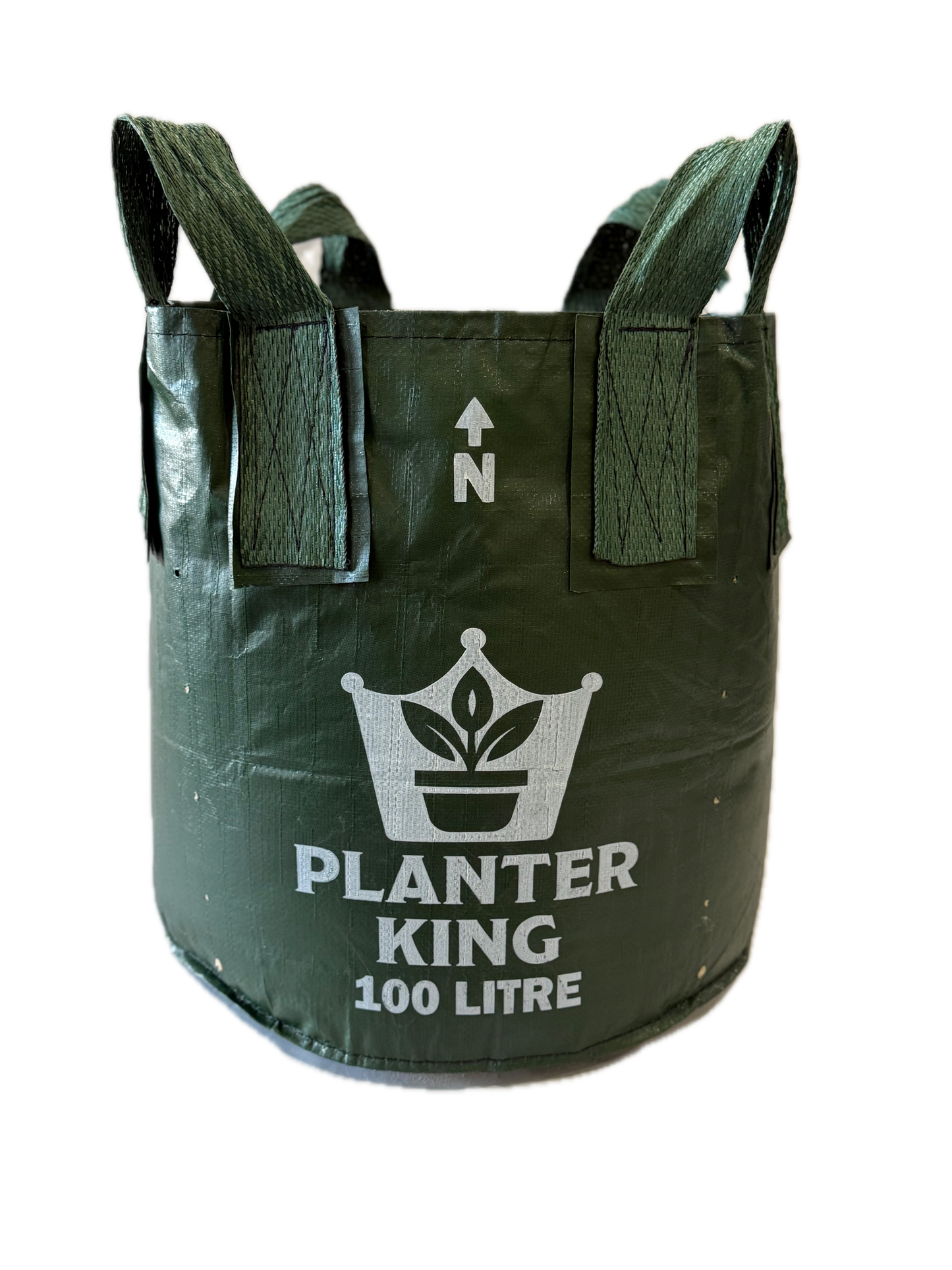 Planter King® 100L Planter Bag with Handles, Green HDPE Plant Bag (51 x 50 cm)