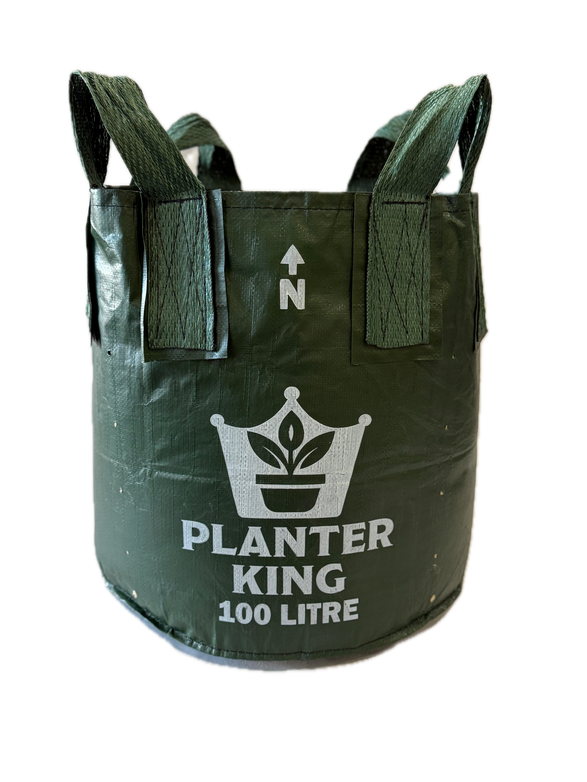 Planter King® 100L Planter Bag with Handles, Green HDPE Plant Bag (51 x 50 cm)