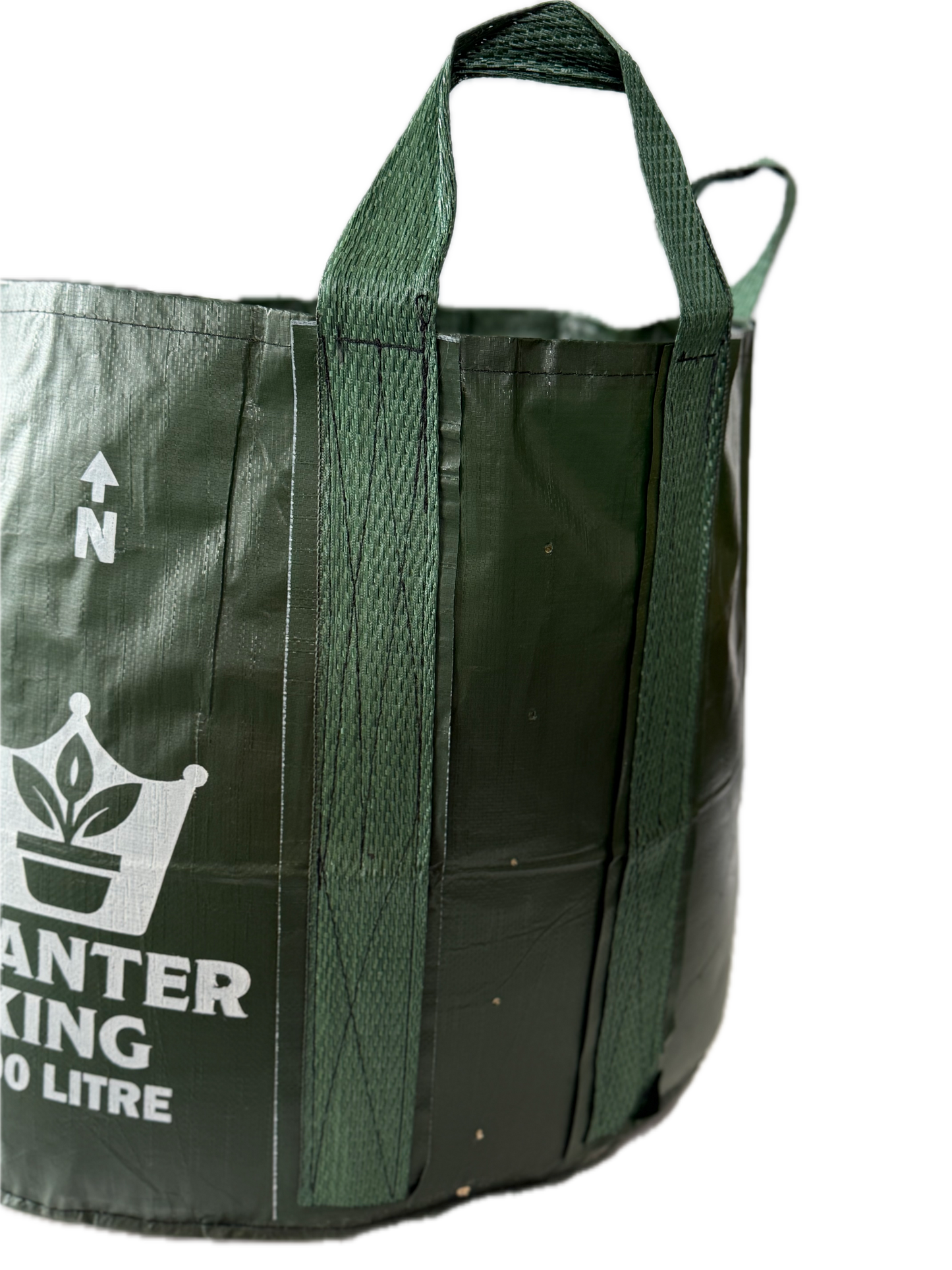 Planter King® 100L Planter Bag with Long Handles, Green HDPE Garden Grow Bag (80 x 60 cm)