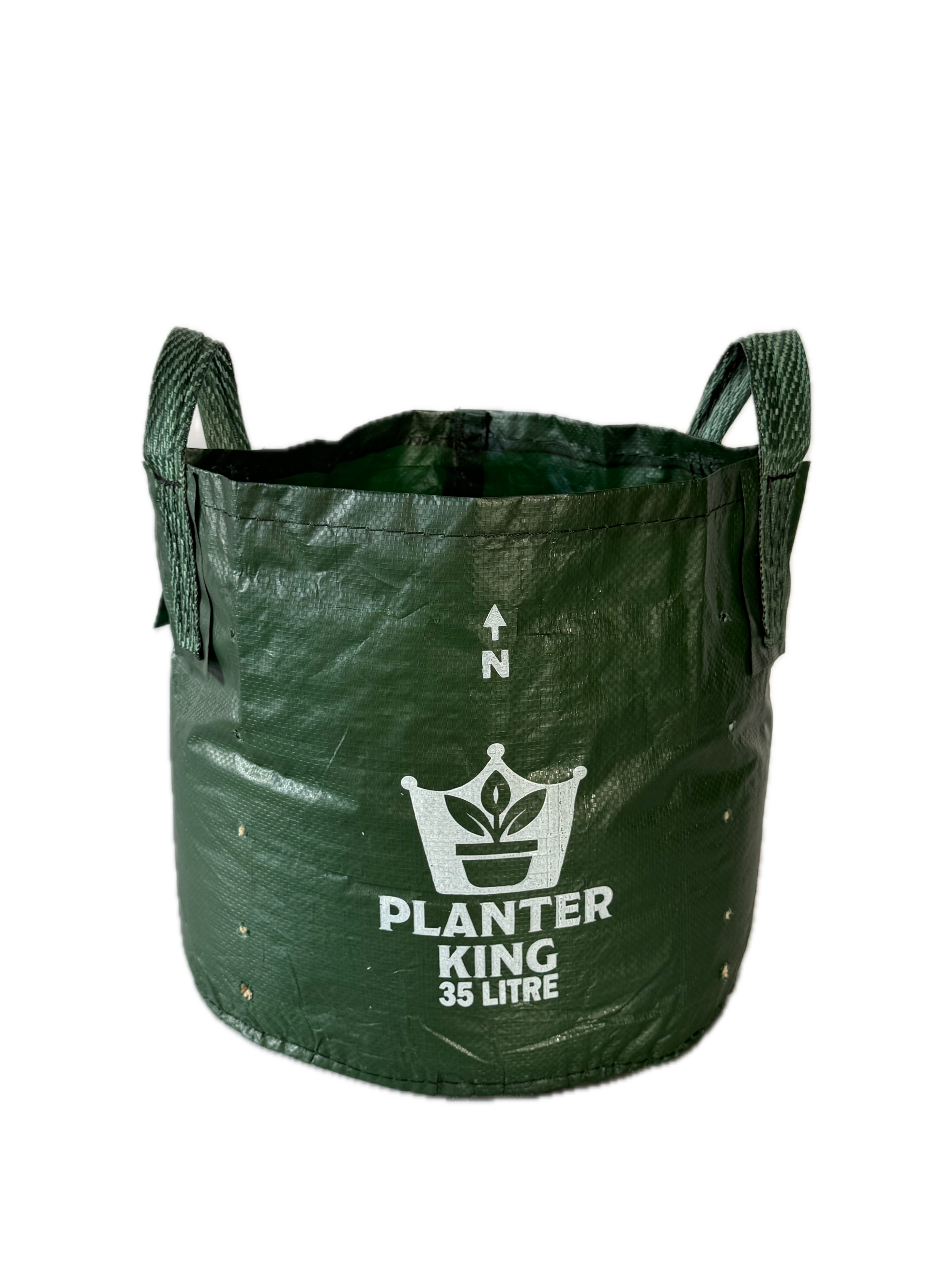 Planter King® 35L Planter Bag with Handles, Green HDPE Plant Bag (37 × 33 cm)