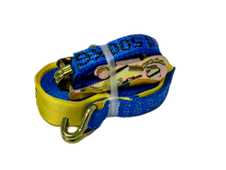 Ratchet Tie Down - 6m x 35mm - Double J Hook - LC 1500kg - BLUE