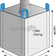 Diagram of a large gray bag with blue corners, labeled with dimensions and weight capacity, featuring Pacific Bags Australia branding.