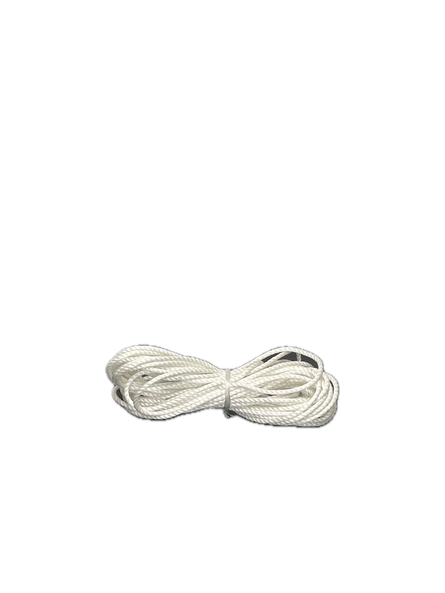 Coiled white cable on a white background