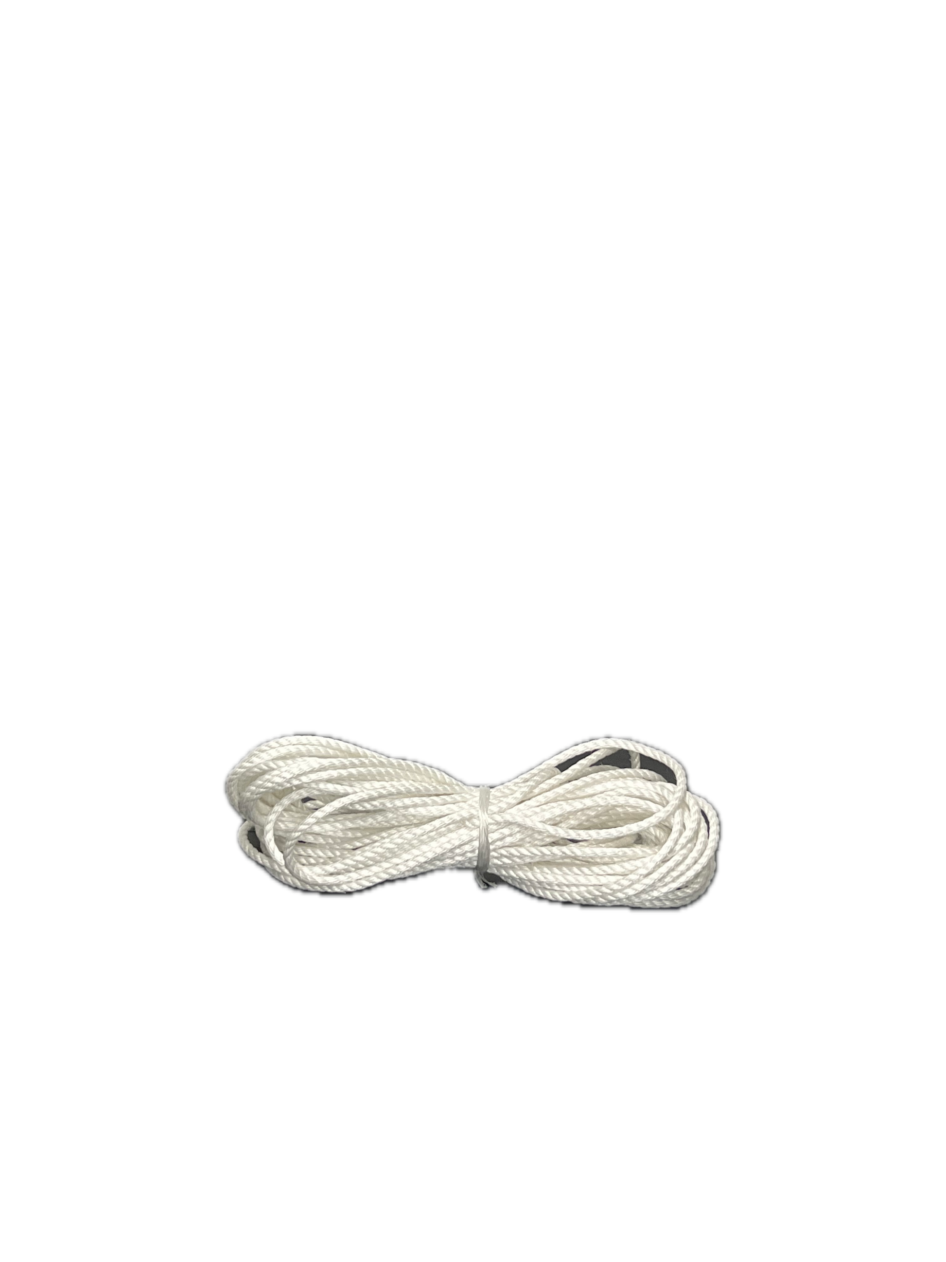 Coiled white cable on a white background
