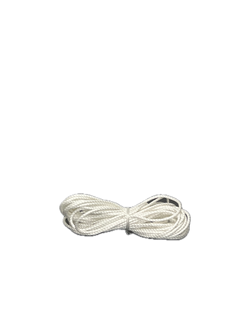 Coiled white cable on a white background