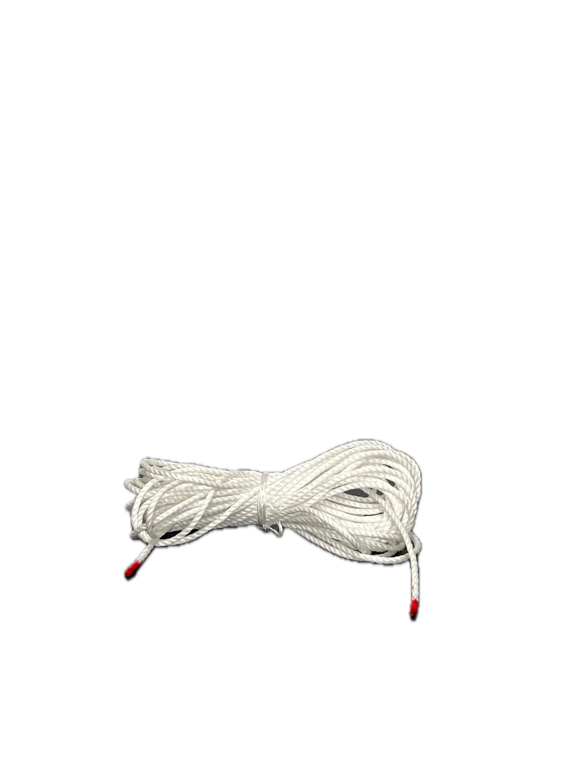 Coiled white rope on a white background