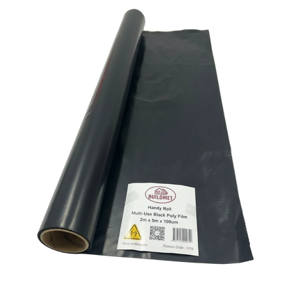 BLACK LDPE CENTRE FOLD SHEET ON ROLL - 0.100MM X 1M/2M(W) X 5M(L)