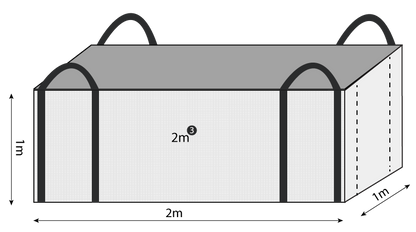 2 Cubic 1000 KG - White Woven Polypropylene Skip Bag - 1.0(W) X 2.0(L) X 1(H) M