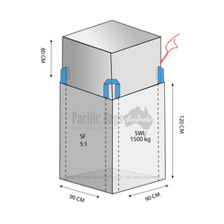 1.5 Tonne - Duffle Top Closed Bottom - Bulk Bag - 90 x 90 x 120 CM