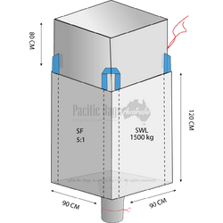 1.5 Tonne - Duffle Top Spout Bottom - Bulk Bag - 90x90x120 CM