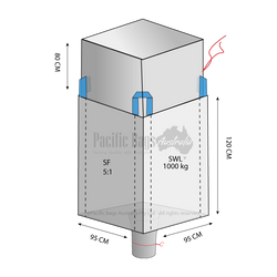 1.0 Tonne - Duffle Top Spout Bottom - Bulk Bag - 95 x 95 x 120 CM