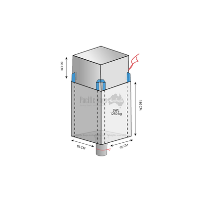 1.25 Tonne - Duffle Top Spout Bottom - Bulk Bag - 95x95x180 CM