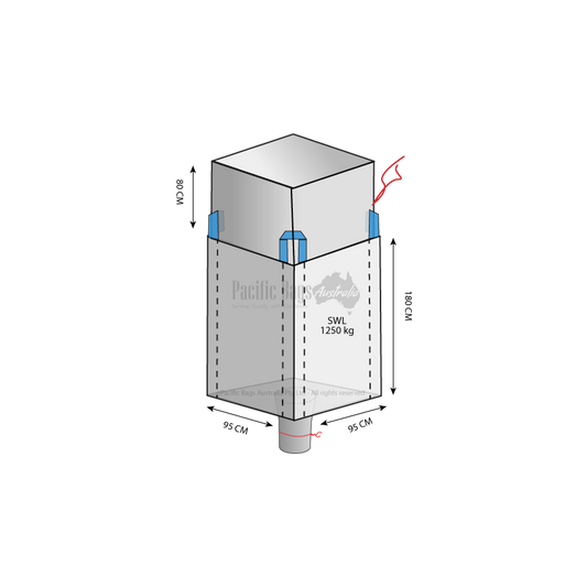 1.25 Tonne - Duffle Top Spout Bottom - Bulk Bag - 95x95x180 CM
