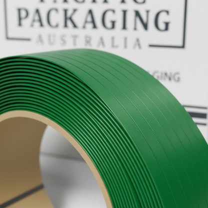 POLYESTER STRAPPING (PET) - 16mm x 0.9mm x 1100M - GREEN EMBOSSED