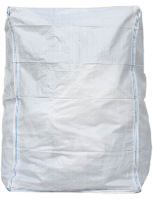 Woven polypropylene garden waste bag, front view, with double stitching and high-tensile fabric