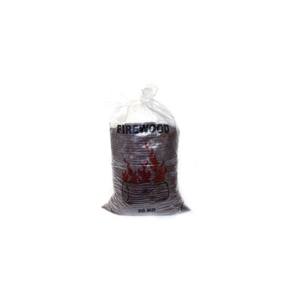 WOVEN POLYPROPYLENE - PRINTED TRANSPARENT FIREWOOD BAG with Tie-ups - 56 X 91CM