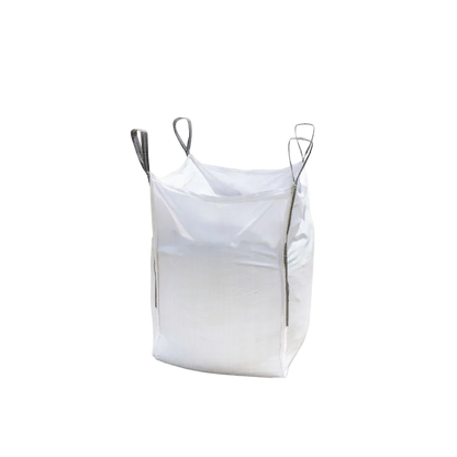 Open-top bulk bag, 90x90x90cm, with closed bottom, folded and stacked.