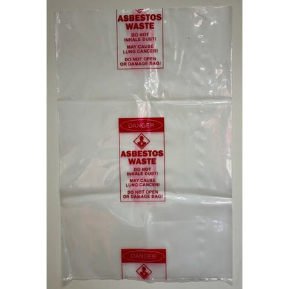 Medium Clear Asbestos Waste Bag - 700mm x 1100mm x 200um (50 Bags per Carton)