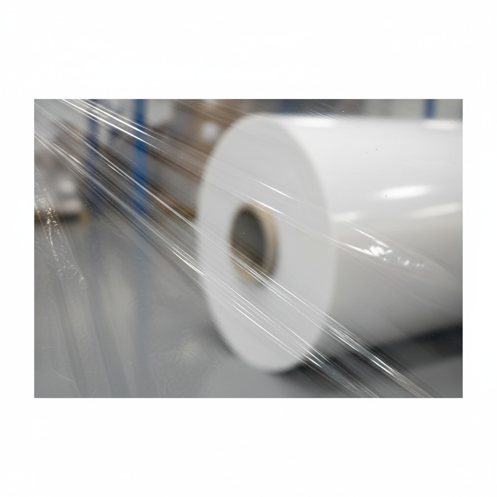 Roll of clear Pacific Packaging Australia LDPE Pallet Bag sheeting.