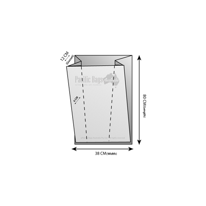 Woven Polypropylene - White Laminated Bag - (38 CM + 12 CM) x 80 CM