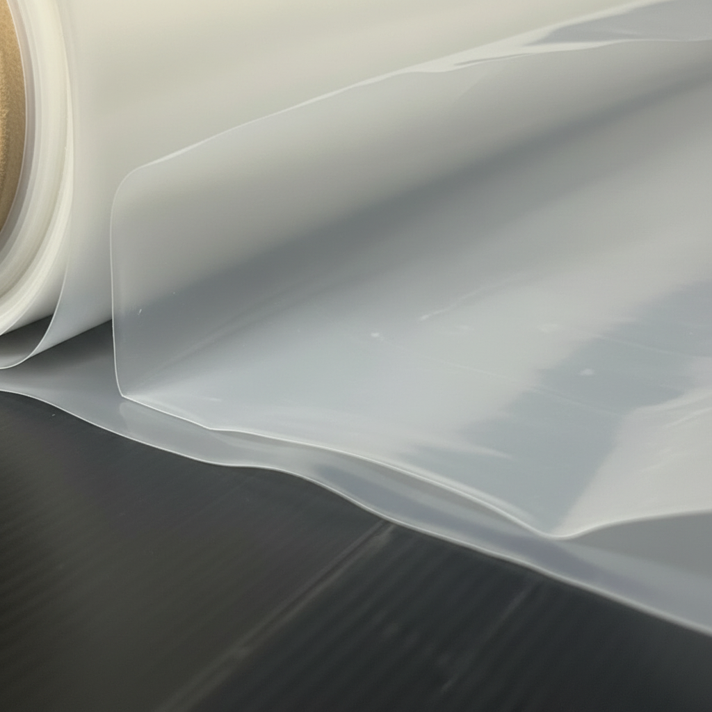 A extreme close up of the material that Pacific Packaging Australia's Buildmet Clear Builders Film uses.
