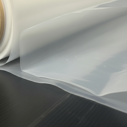 A extreme close up of the material that Pacific Packaging Australia's Buildmet Clear Builders Film uses.