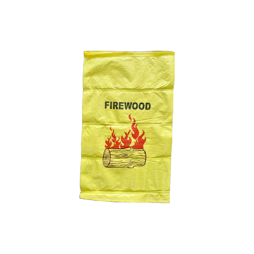 Woven Polypropylene - Printed Yellow Firewood Bag 56 x 91 CM