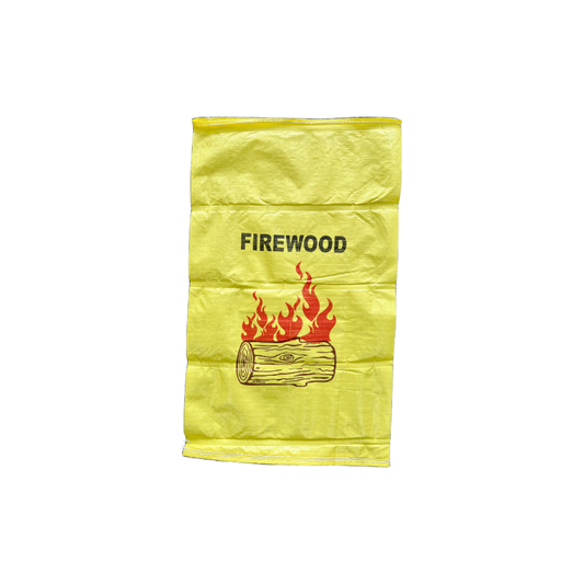 Woven Polypropylene - Printed Yellow Firewood Bag 56 x 91 CM