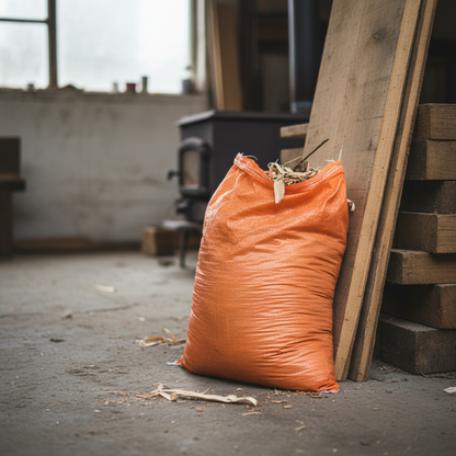 Orange Woven Polypropylene Sandbags 36 x 85 cm, 68 GSM, UV Treated, With Tie
