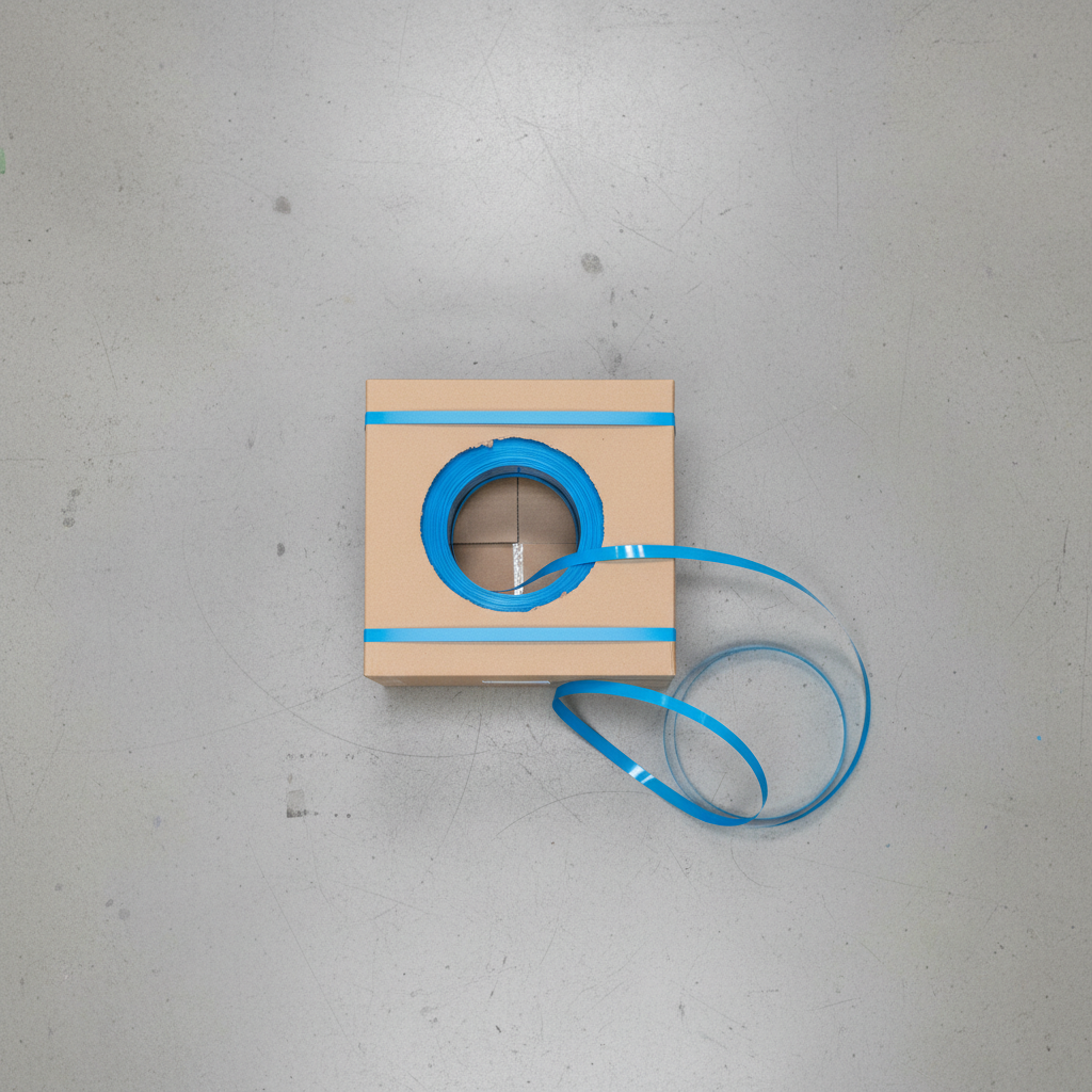 15mm Polypropylene Hand Strapping – 1000m Roll in Dispenser Box (Blue, Embossed)