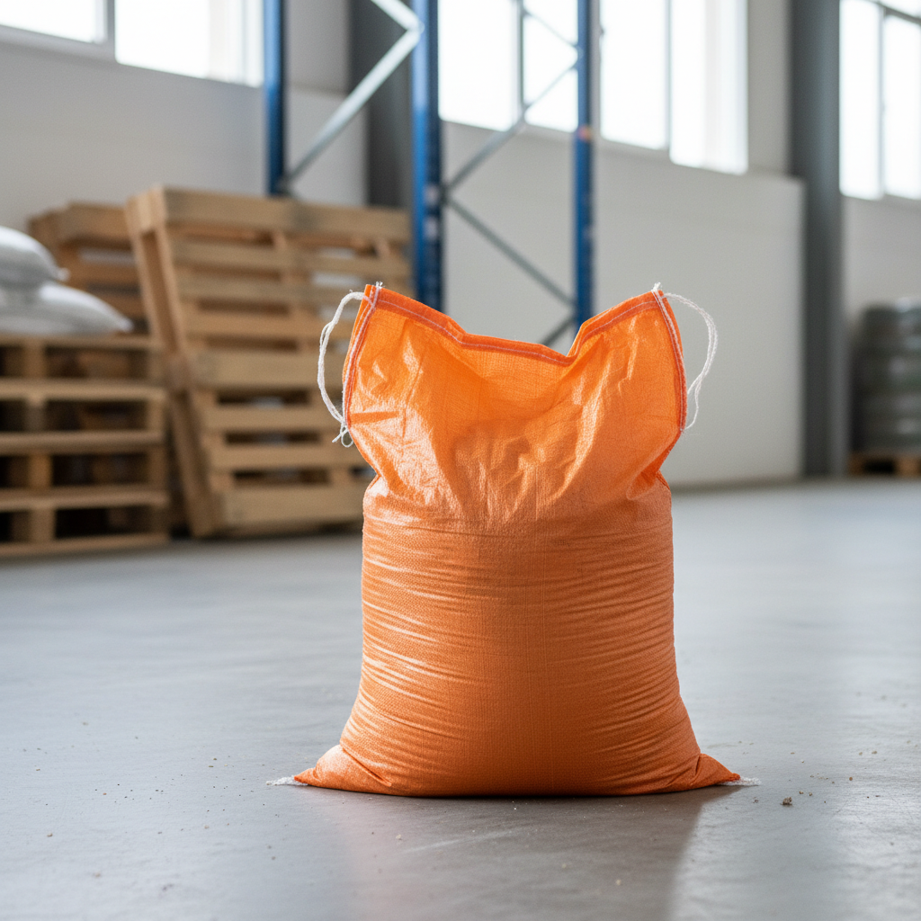 Orange Woven Polypropylene Sandbags 36 x 85 cm, 68 GSM, UV Treated, With Tie