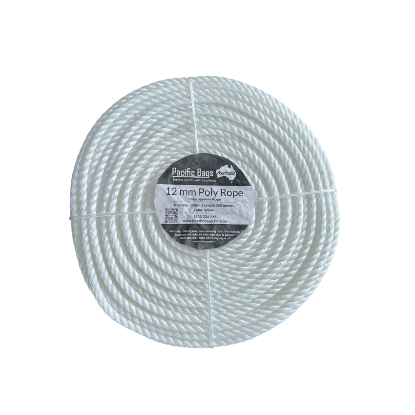 White Polypropylene Rope 12mm x 250m – Pacific Packaging Australia