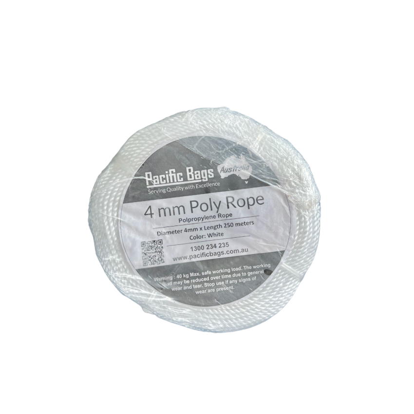 White Polypropylene Rope 4mm x 250m – Pacific Packaging Australia