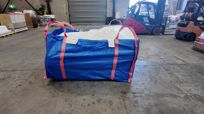 3 Cubic Metre Skip Bag, 1500 kg SWL, Blue Woven Polypropylene with Flap Lid